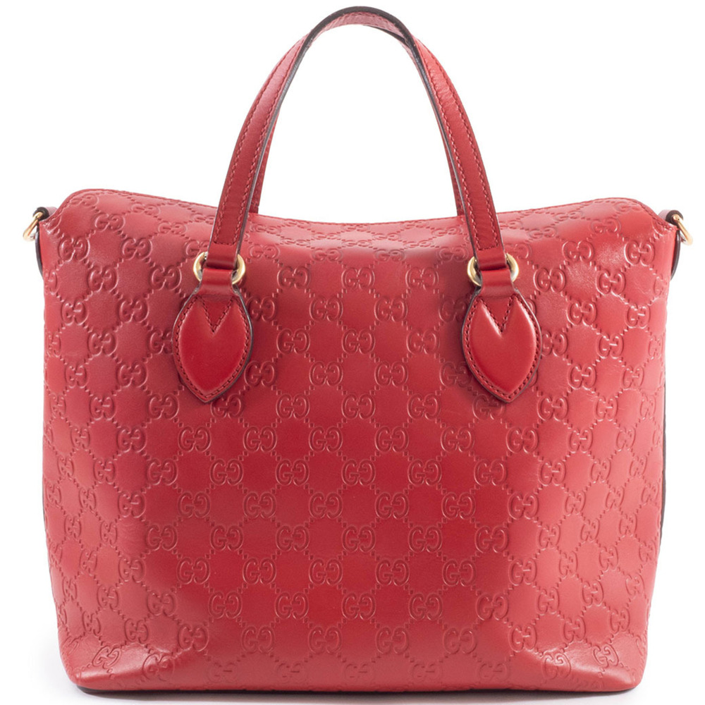 GUCCI Authentic Red Leather Tote Bag - Picture 2 of 16
